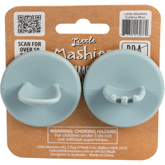 Little Mashies Silicone Distractor Cutlery Dusty Blue