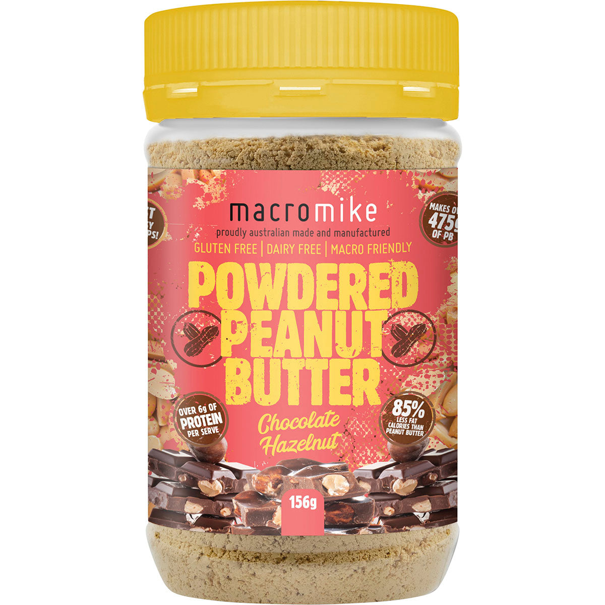 MACRO MIKE Powdered Peanut Butter Chocolate Hazelnut 1 x 156g