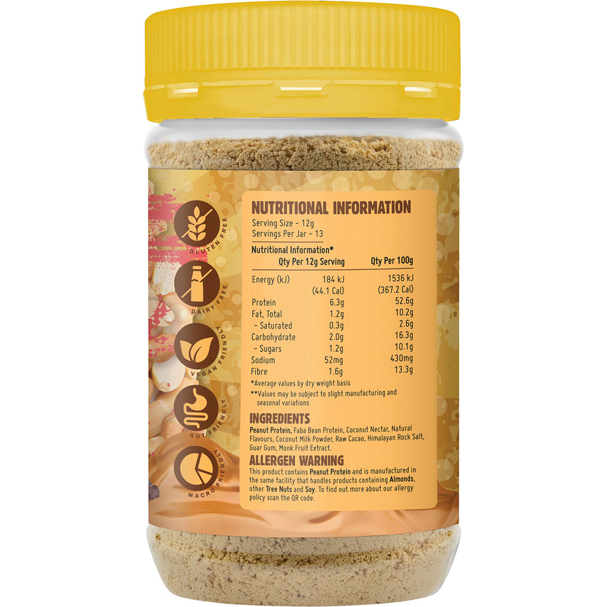 MACRO MIKE Powdered Peanut Butter Chocolate Hazelnut 1 x 156g