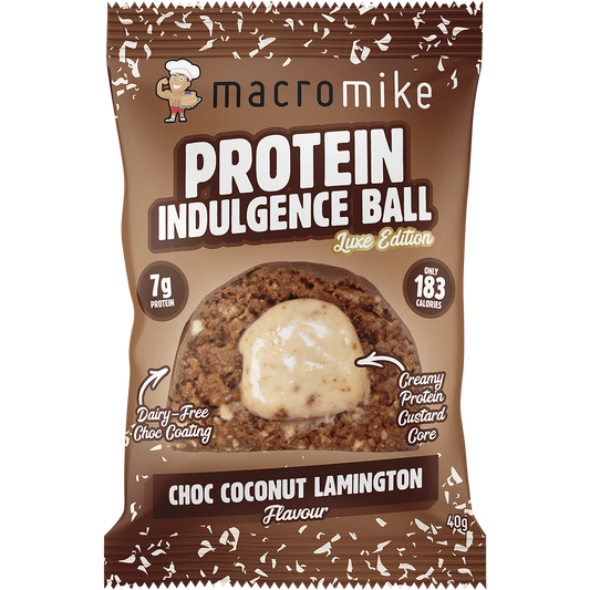 MACRO MIKE Protein Indulgence Ball Choc Coconut Lamington - Box of 12