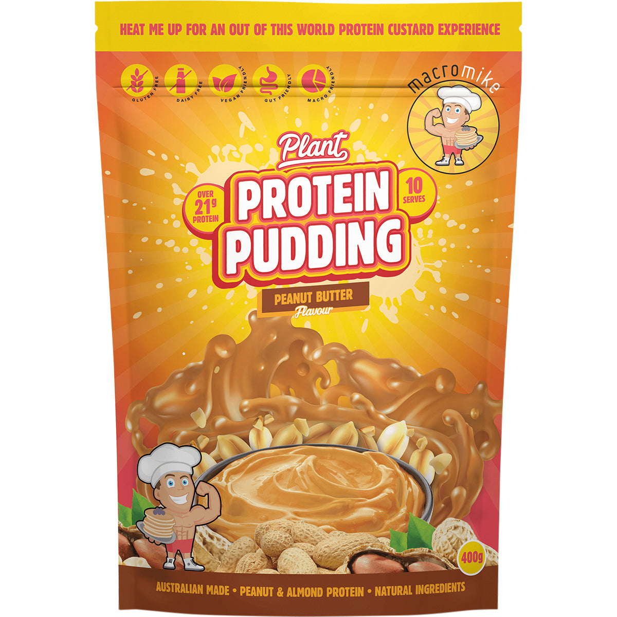 MACRO MIKE Plant Protein Pudding Choc Peanut Truffle Fudge 1 x 400g