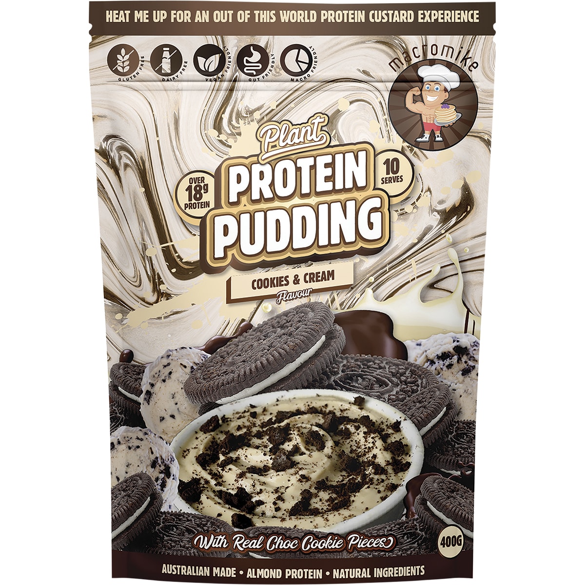 MACRO MIKE Plant Protein Pudding Cookies & Cream 1 x 400g