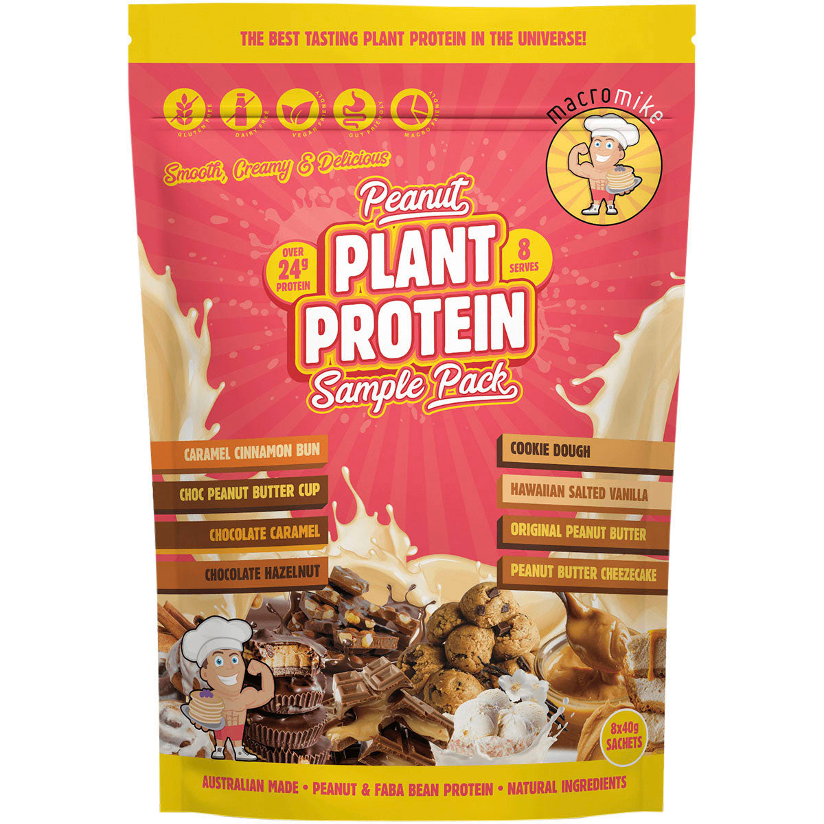 MACRO MIKE Peanut Plant Protein Sample Pack 8 x 40g