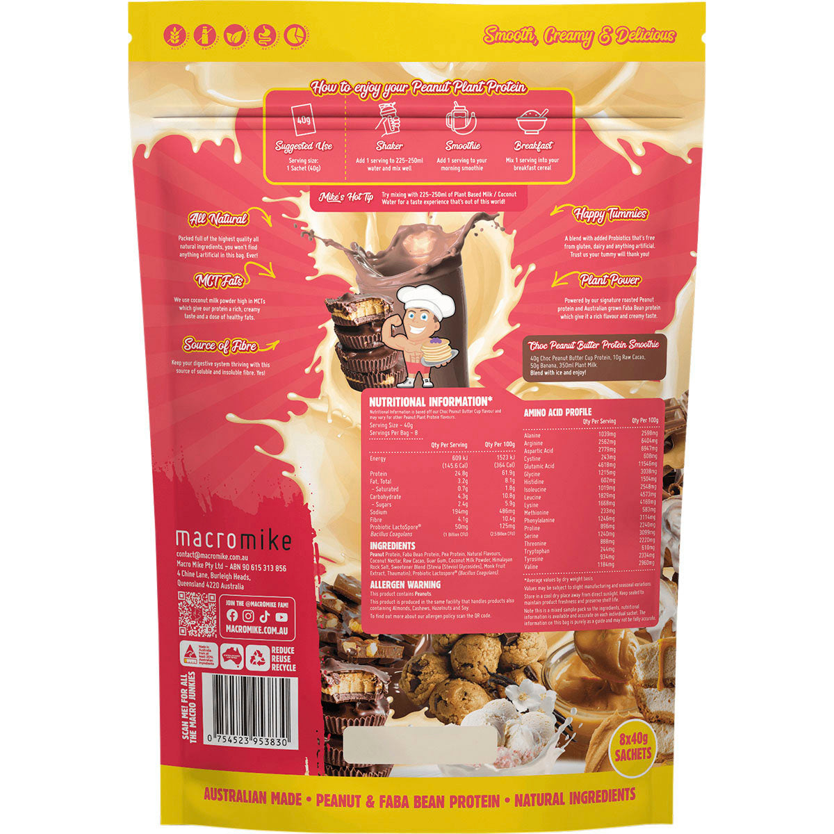 MACRO MIKE Peanut Plant Protein Sample Pack 8 x 40g