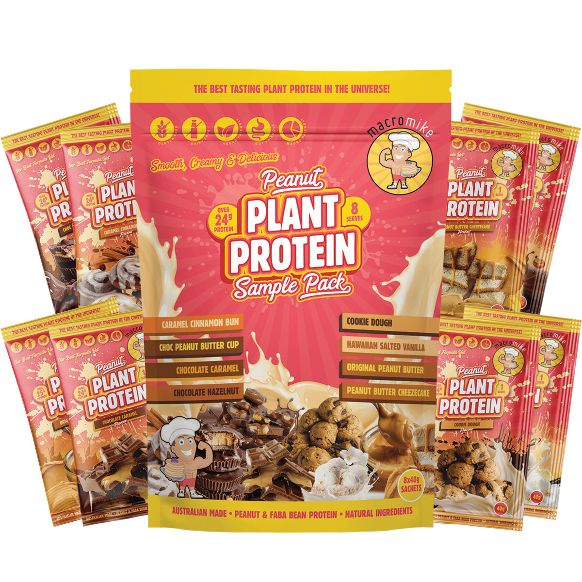 MACRO MIKE Peanut Plant Protein Sample Pack 8 x 40g