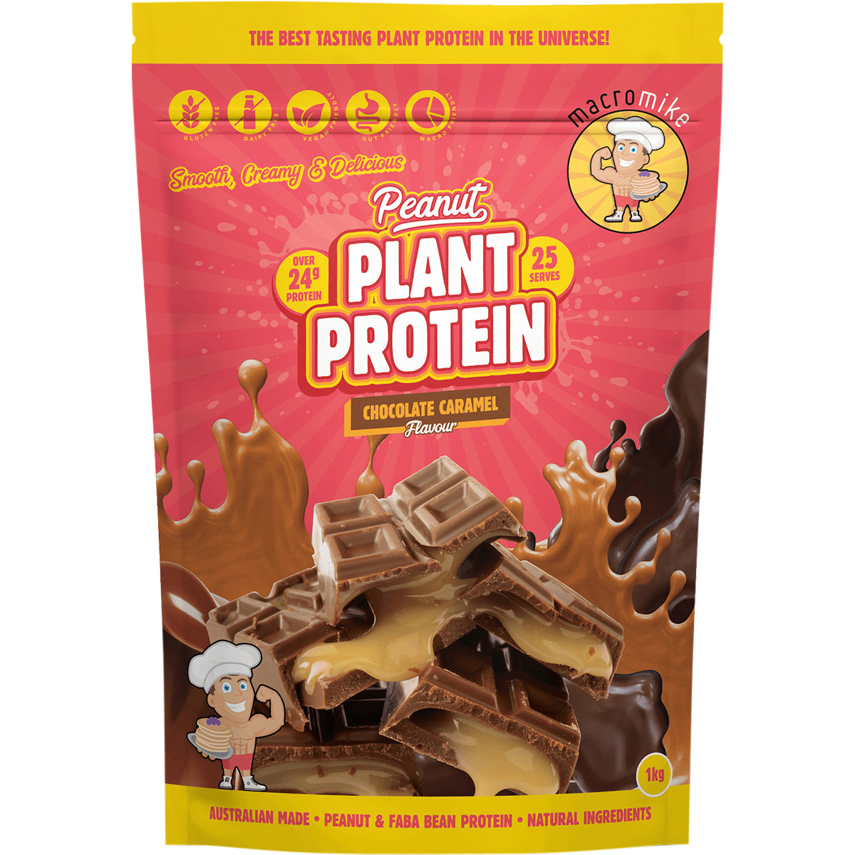 MACRO MIKE Peanut Plant Protein Chocolate Caramel 1 x 1kg