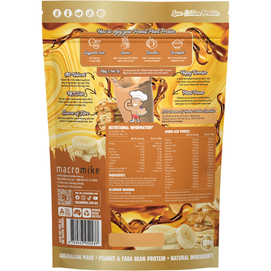 MACRO MIKE Peanut Plant Protein PB Banana & Hunnie