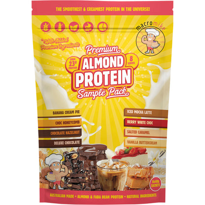 MACRO MIKE Premium Almond Protein Sample Pack 8 x 40g