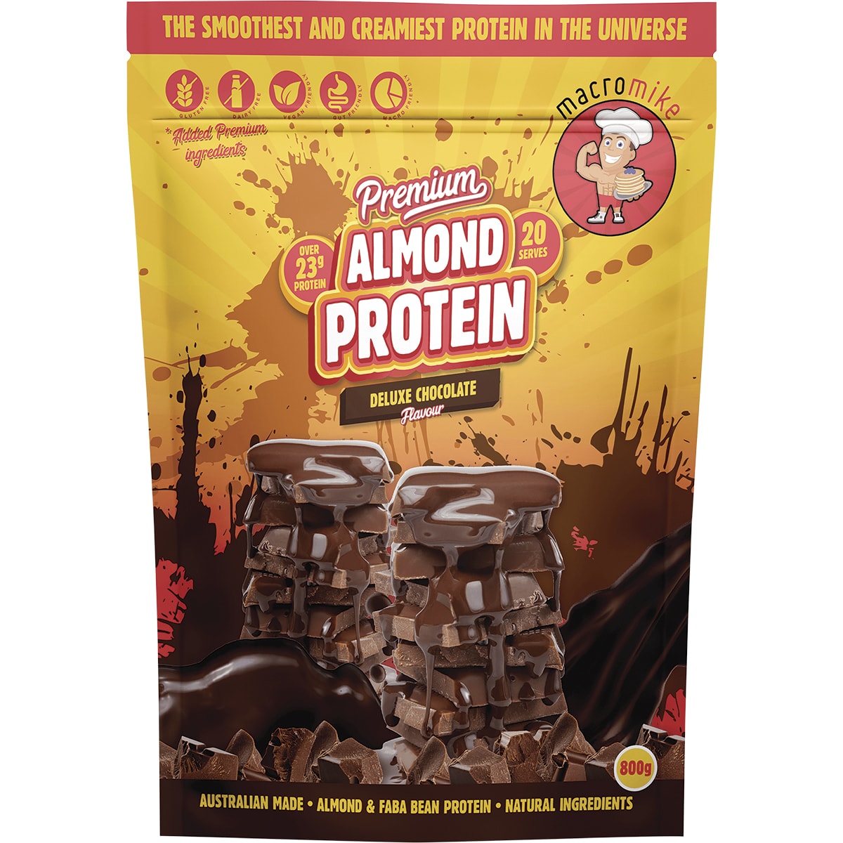 MACRO MIKE Premium Almond Protein Deluxe Chocolate 1 x 800g