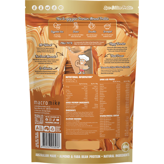 MACRO MIKE Premium Almond Protein Caramelised Biscuit