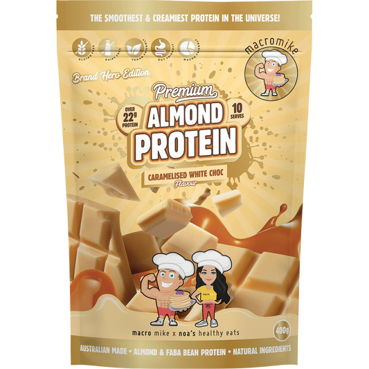 MACRO MIKE Premium Almond Protein Caramelised White Choc