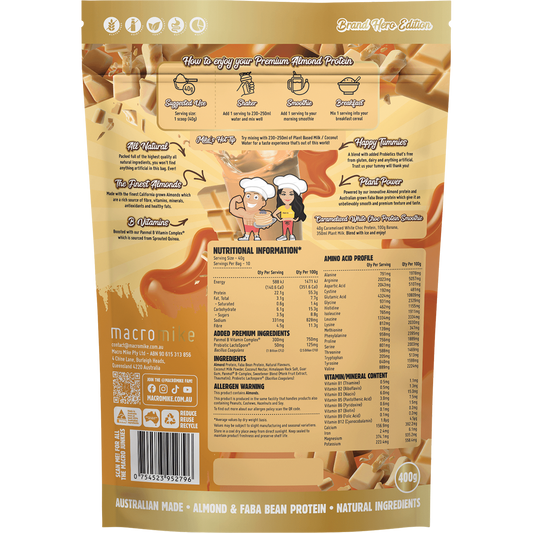 MACRO MIKE Premium Almond Protein Caramelised White Choc