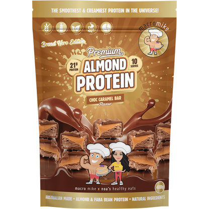 MACRO MIKE Premium Almond Protein Choc Caramel Bar 1 x 400g