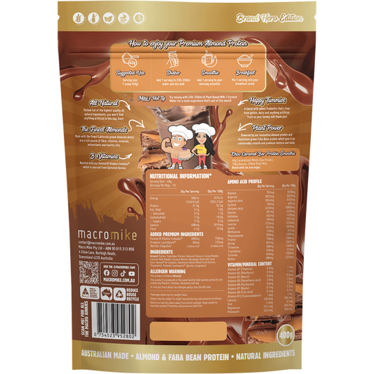 MACRO MIKE Premium Almond Protein Choc Caramel Bar