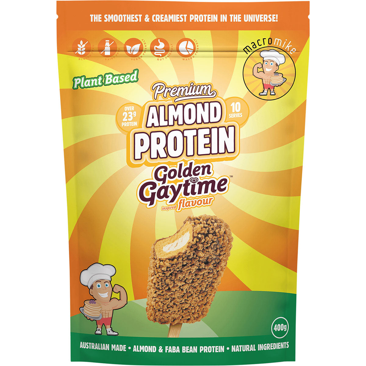 MACRO MIKE Premium Almond Protein Golden Gaytime 1 x 400g