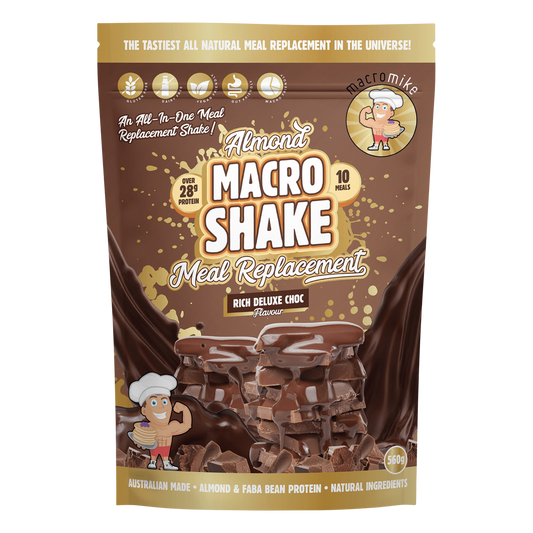 MACRO MIKE Almond Macro Shake Meal Replacement Rich Deluxe Choc