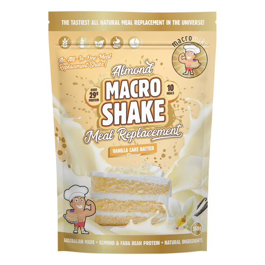 MACRO MIKE Almond Macro Shake Meal Replacement Vanilla Cake Batter