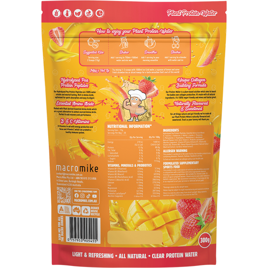 MACRO MIKE Plant Protein Water Strawberry Mango