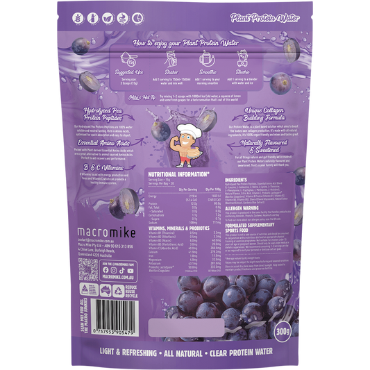 MACRO MIKE Plant Protein Water Juicy Grape