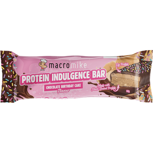 MACRO MIKE Protein Indulgence Bar Chocolate Birthday Cake - Box of 12