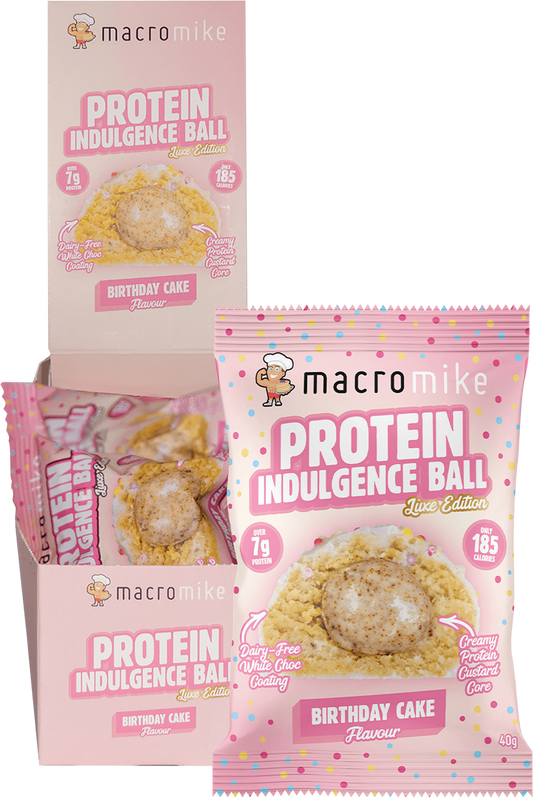 MACRO MIKE Protein Indulgence Ball Birthday Cake - Box of 12