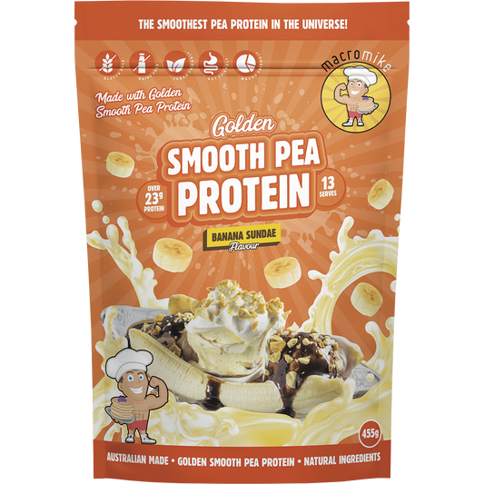 MACRO MIKE Golden Smooth Pea Protein Banana Sundae