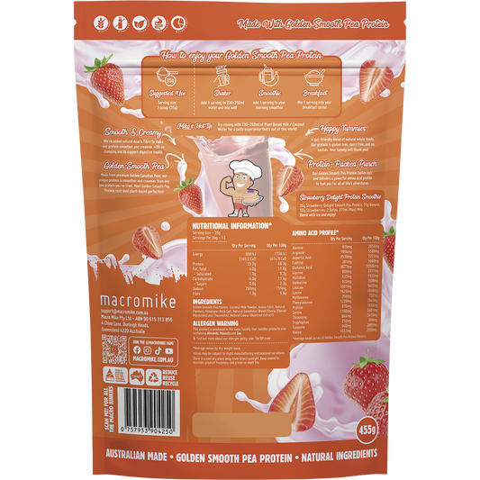 MACRO MIKE Golden Smooth Pea Protein Strawberry Delight