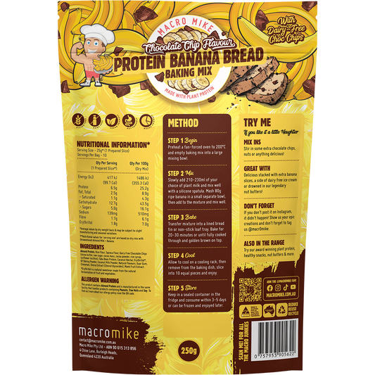 MACRO MIKE Protein Banana Bread Baking Mix Chocolate Chip
