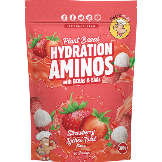 MACRO MIKE Plant-Based Hydration Aminos Strawberry Lychee