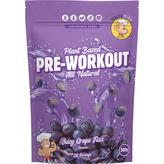 MACRO MIKE Plant Based Pre Workout Juicy Grape Fizz