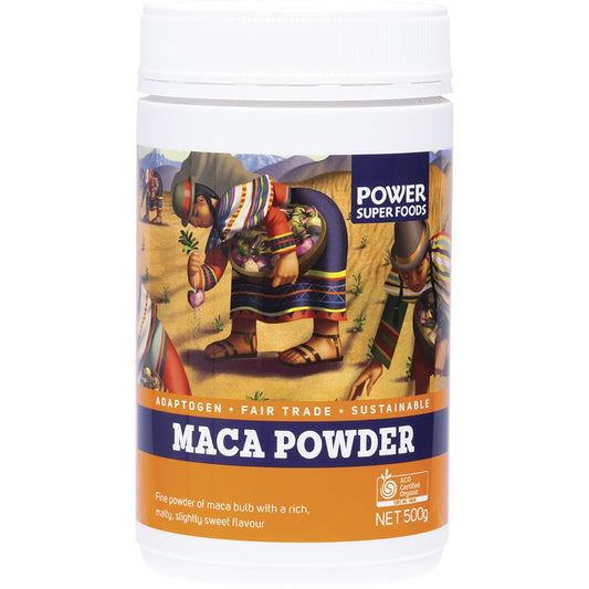 POWER SUPER FOODS Maca Powder Tub Certified Organic 1 x 500g