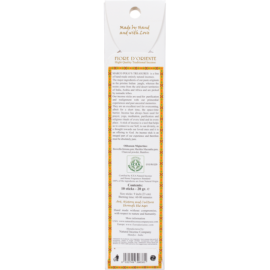 Marco Polo's Treasures Incense Sticks Olibanum Migiurtino