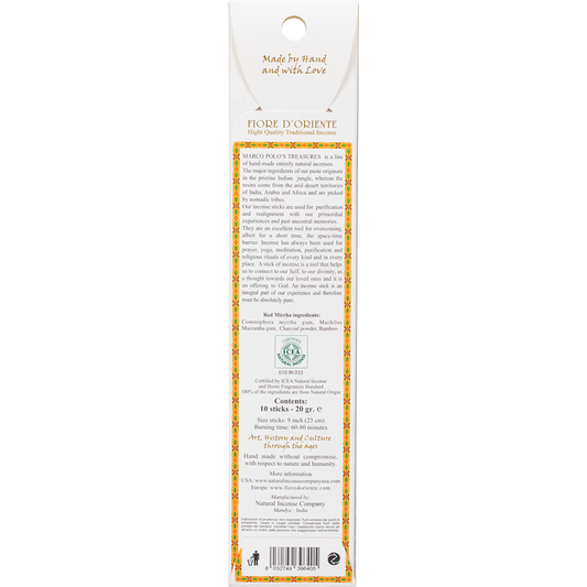Marco Polo's Treasures Incense Sticks Red Mirrha