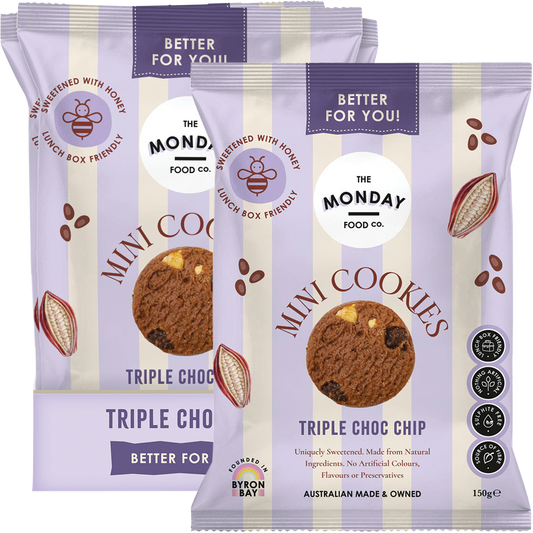 The Monday Food Co. Mini Cookies Triple Choc Chip - Box of 6