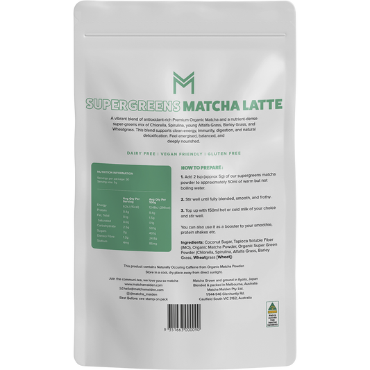 Matcha Maiden Supergreens Matcha Latte