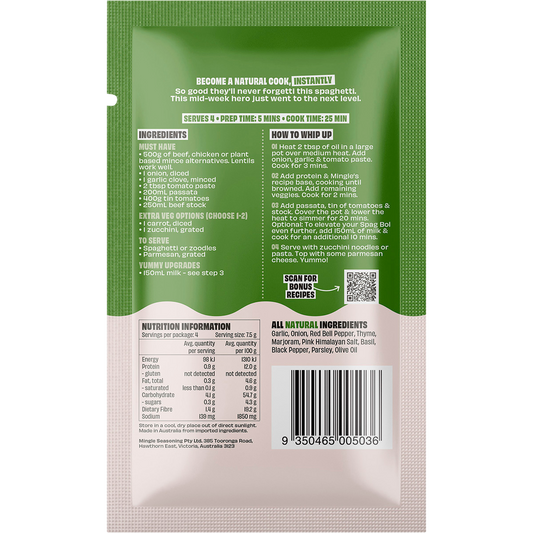 Mingle Spag Bol Speedy-Style All Natural Recipe Base - Box of 12