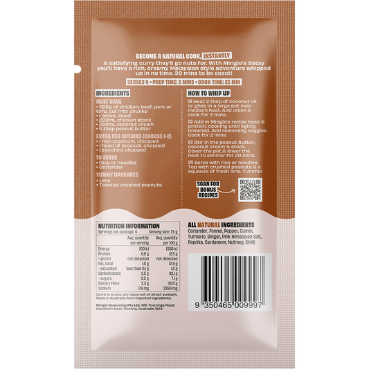 Mingle Satay All Natural Recipe Base - Box of 12