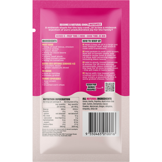 Mingle Chilli Con Carne All Natural Recipe Base - Box of 12