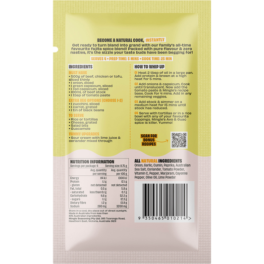 Mingle Mexican Fajita All Natural Recipe Base - Box of 12