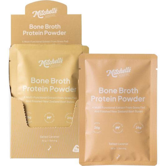 Mitchells Nutrition Bone Broth Protein Powder Salted Caramel 10 x