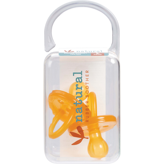 Natural Rubber Soothers Soother Twin Pack Large Rounded 6 mths +