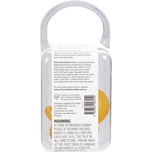 NATURAL RUBBER SOOTHERS Soother Twin Pack Large Rounded 6 mths+ 1 x 2pk