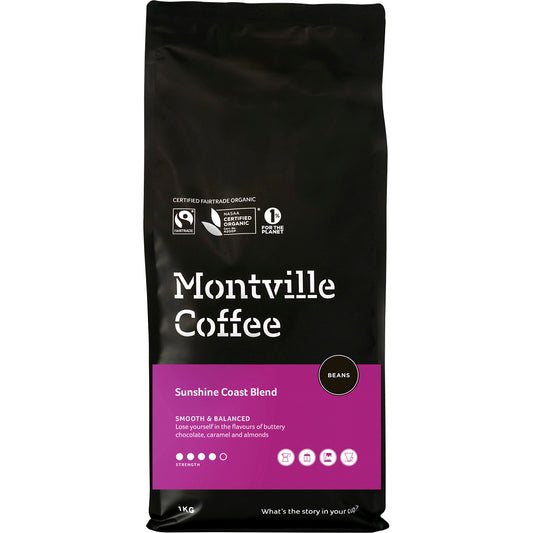 MONTVILLE COFFEE Coffee Beans Sunshine Coast Blend 1 x 1kg