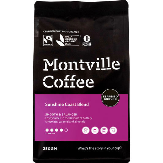 Montville Coffee Coffee Ground Espresso Sunshine Coast Blend 250g