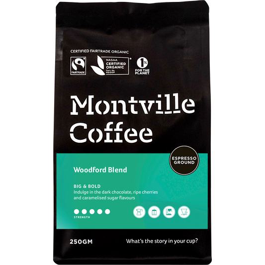 Montville Coffee Coffee Ground Espresso Woodford Blend 250g