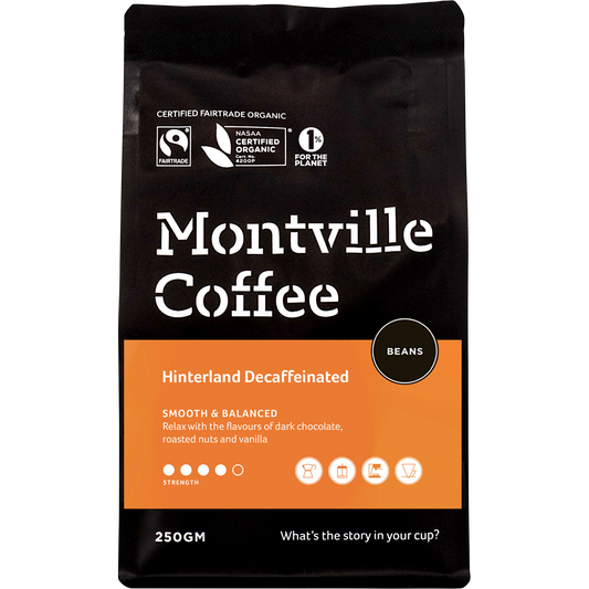 Montville Coffee Decaf Coffee Beans Hinterland Blend 250g