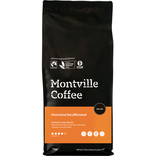 Montville Coffee Decaf Coffee Beans Hinterland Blend 250g