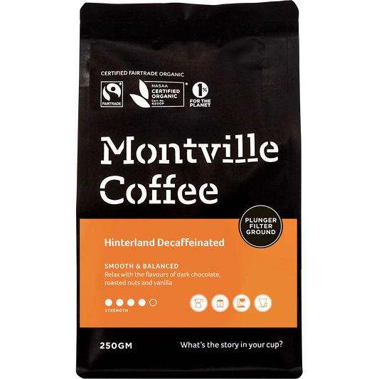 Montville Coffee Decaf Coffee Ground Plunger Hinterland Blend