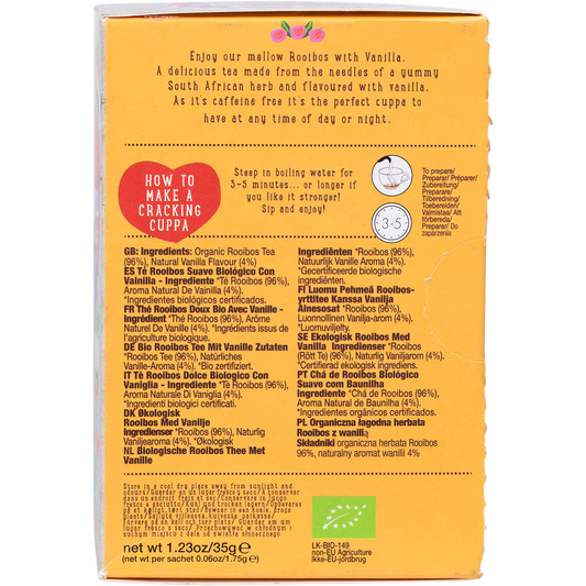 Ministry of Tea Organic Mellow Rooibos with Vanilla Tea Bags