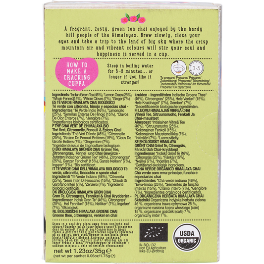 Ministry of Tea Organic Himalaya Green Chai Tea Bags